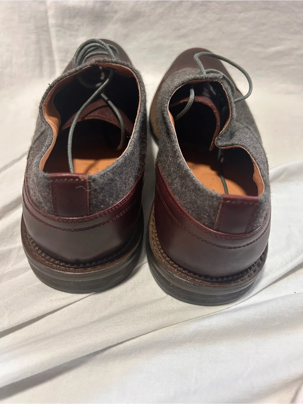 Vintage Foundry Co. Men's Two-Tone Gray and Burgundy Cap-Toe Oxfords
